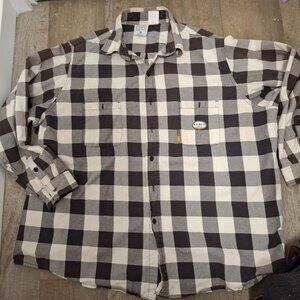 Rasco Mens Flame Resistant Shirt 4XL - Long Buffalo Plaid Black & White